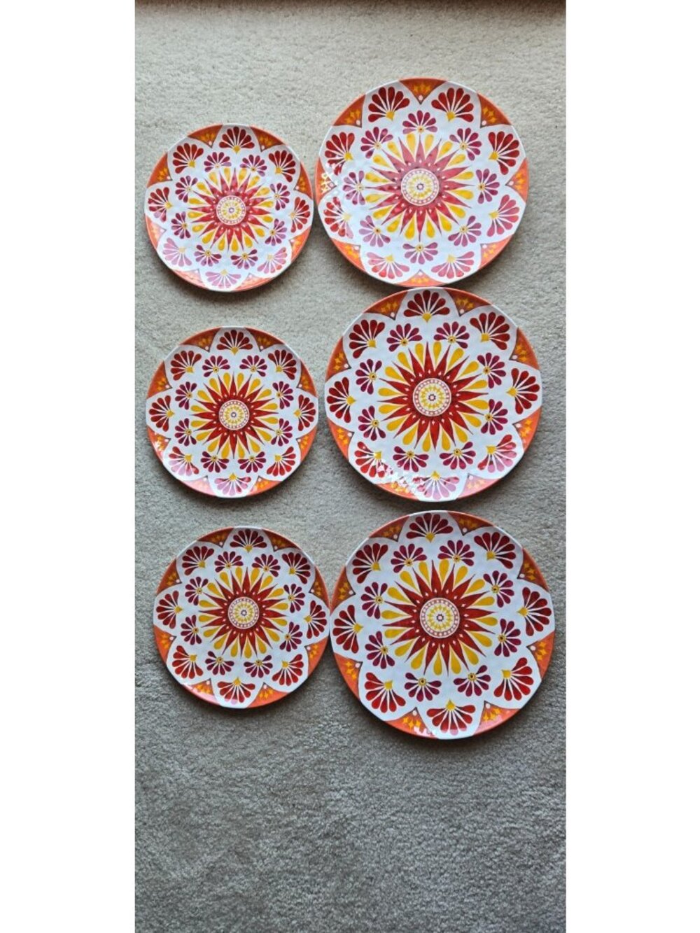 Bed Bath Beyond Melamine 10.5" Dinner & 8.25" Matching Salad Plates Set of 3